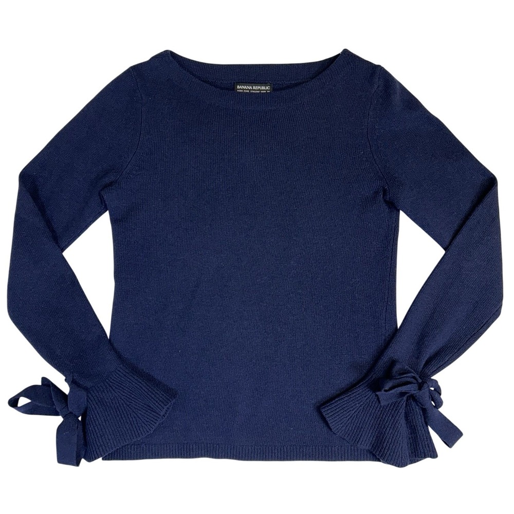 Banana Republic Filpucci Merino Wool Cashmere Sweater Flare Cuffs W/ Bow Size M